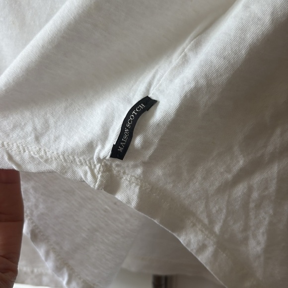 Scotch and Soda White Fringe Crochet Detail Tee - Picture 6 of 10